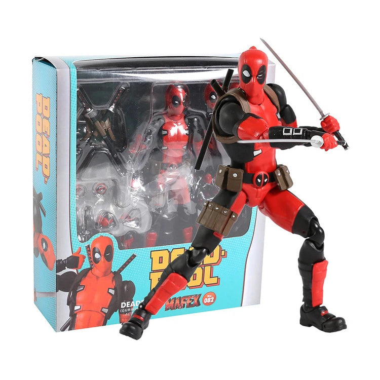 Hot 16cm Anime Deadpool Mafex 082 X-Men Action Figures Comic Version Collectable Model Doll Cool Boys Birthday Gifts