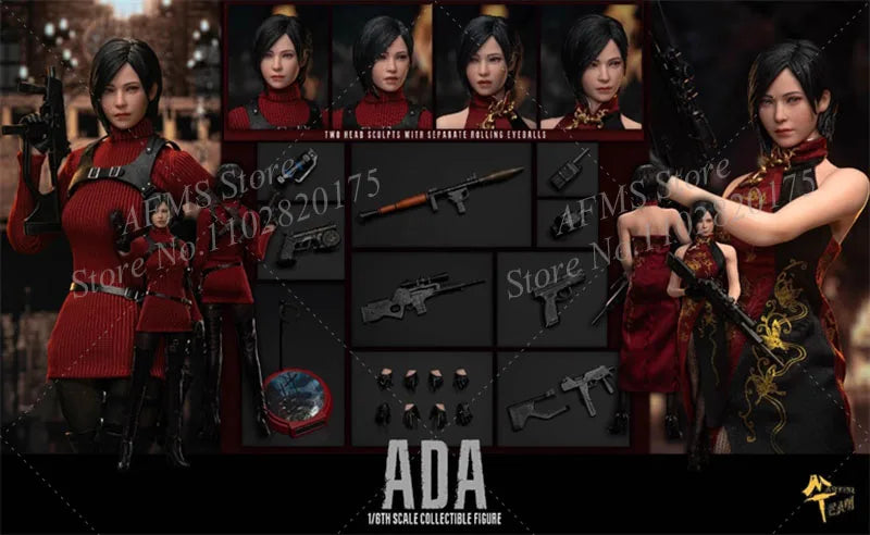 Master Team MTtoys018 1/6 Scale Collectibles Figure Ada Wong Double Head Movable Eyes cheongsam Ver 12inch Women Action Figure