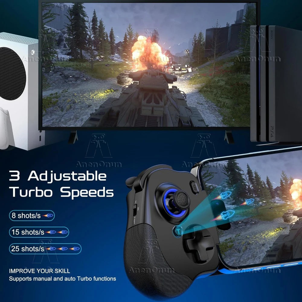 Mobile Phone Controller Mobile Gaming Wireless Gamepad Android/iOS Hall Effect Joystick Dual Vibration Motors Joypad Accessories