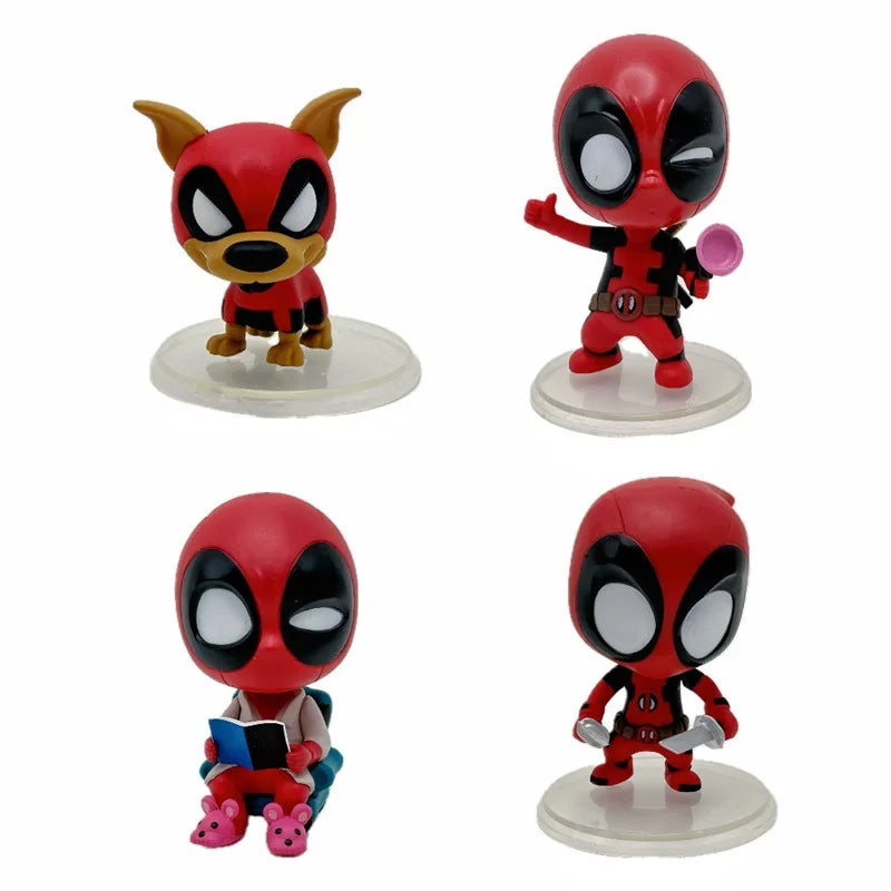Marvel Deadpool & Wolverine Q Version Action Figures Dogpool Anime Collection Bobblehead Figures Ornament Birthday Gift Kids Toy