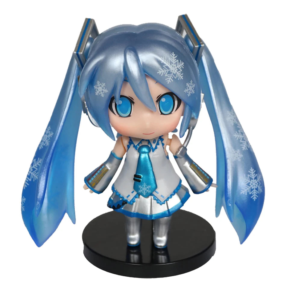 Anime Miku Figure Mini Character Ornaments Cherry Blossom Pink Leek Green Glacier Snow Blue Hatsune desk Decoration Toy Gift