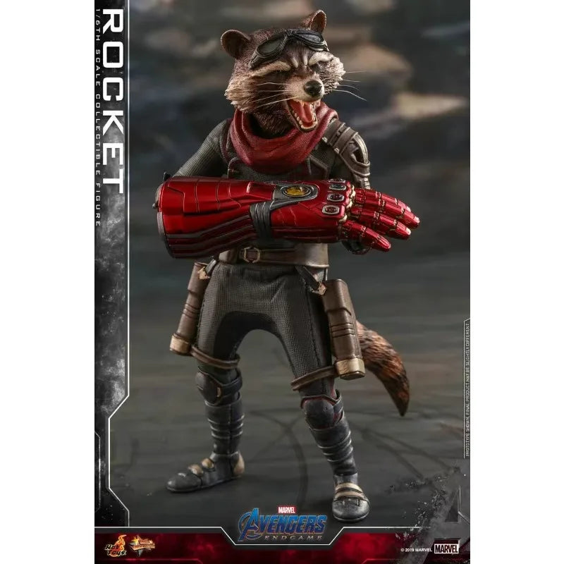 Original Hot Toys MARVEL AVENGERS ENDGAME 4 ROCKET Raccoon Anime Figure Toys Model Collection