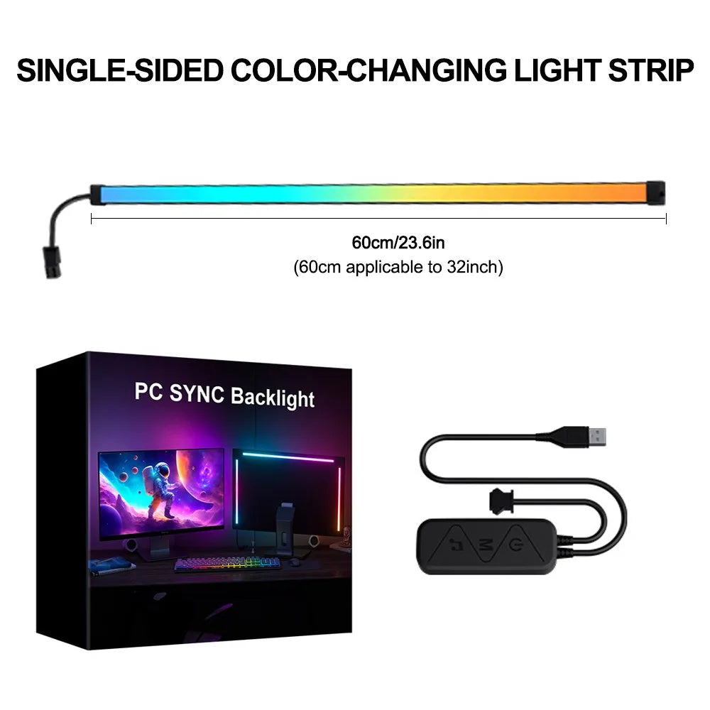 RGB Gaming Sync Light Strip Computer Monitor Light LED Backlight Color Music sync DIY Display APP Control Atmosphere Decor Lamp