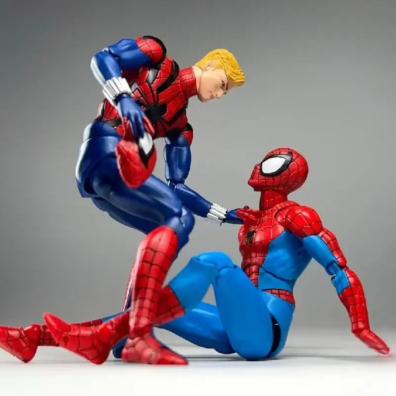 CT Mafex 185and143 Spiderman Action Figures Toys High Quality Spider Man Movable Statues Model Doll Collectible Ornaments Gifts