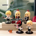 6pcs Q Version Anime Chainsaw Man Denji Pochita Makima Ko Articulated Action Figure Pvc Desktop Toys Collectible Model Kit Gifts