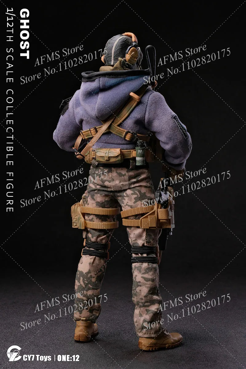 CY7 TOYS 1/12 Scale Collectible Figure Ghost Mini Military War Collection Dolls Full Set 6Inch Male Soldier Action Figure Model