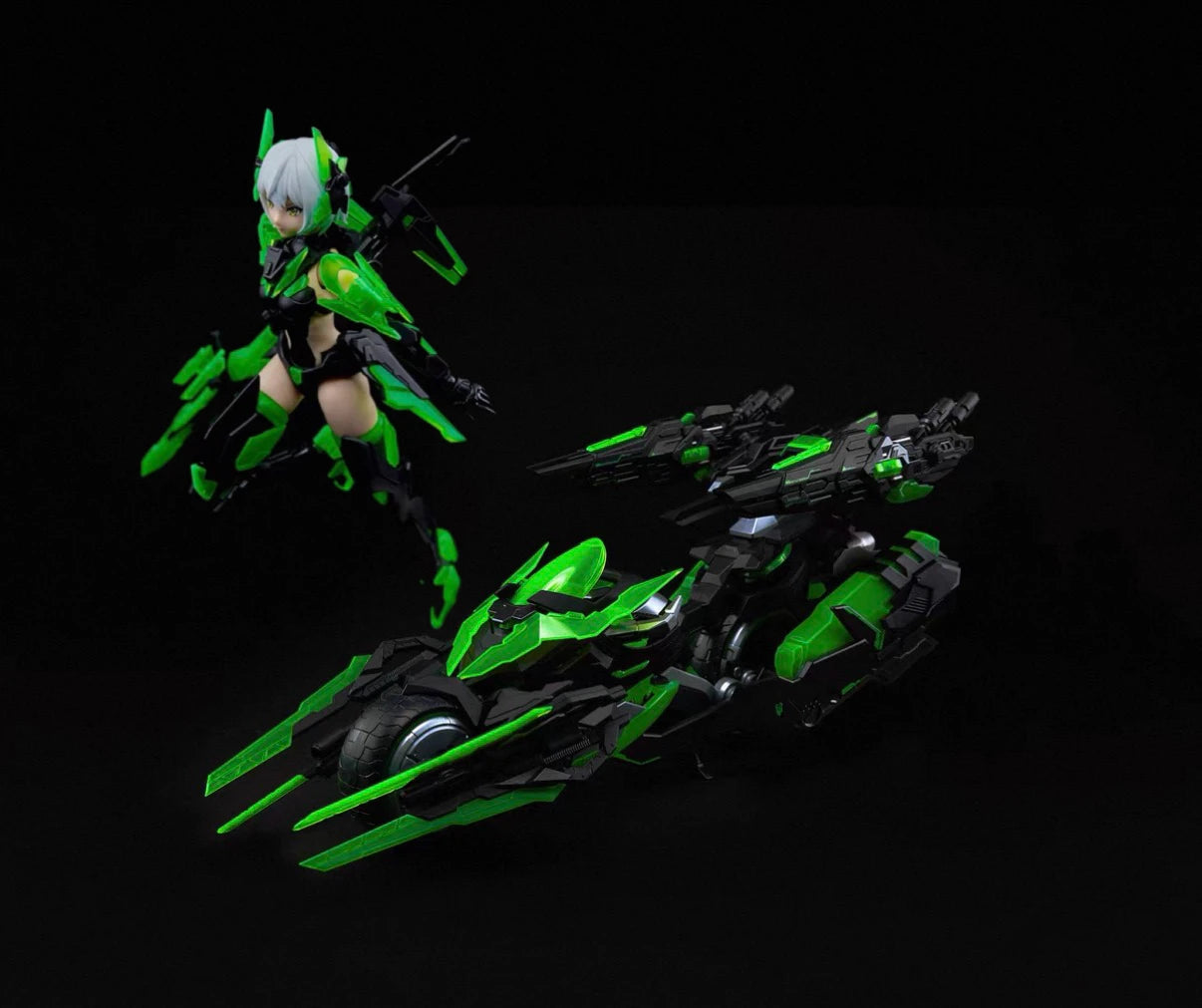 Machao Luminous Limited Edition Including Accessories Package Fluorescent Full Painting Assembly Model Machine Girl Motorcycle