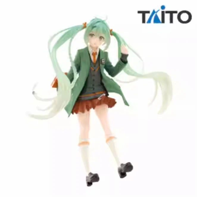 Original Taito Hatsune Miku Preppy Ver Anime Figur Mode Miku Kawaii Sammlermodell Garage Kit Spielzeug Kindergeburtstagsgeschenke