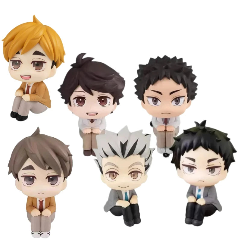 Anime Haikyuu!! miya atsumu Oikawa Tooru Iwaizumi Hajime Akaashi Keiji Look Up Model Action Figures Q Version PVC Birthday Gifts
