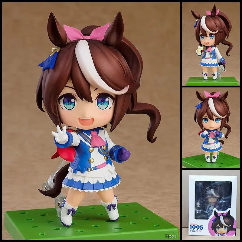 Gsc Nendoroid Uma Musume Pretty Derby Tokai Teio Chibi Action Figures Interchangeable Faces Posable Desktop Decor Model For Fans
