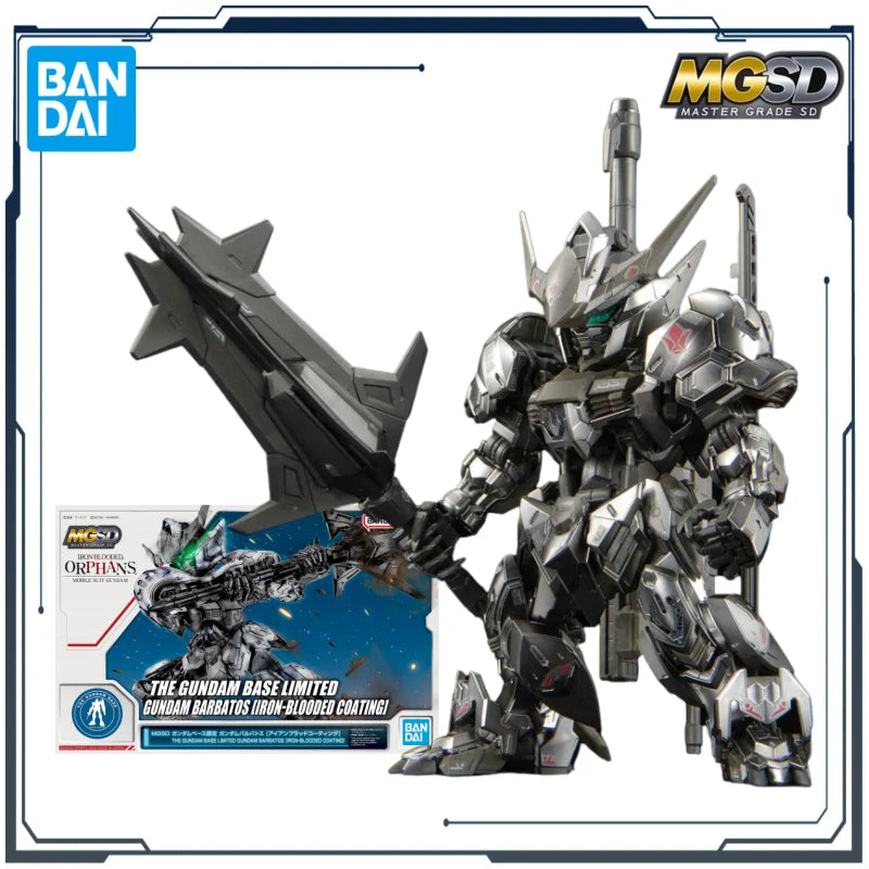 BANDAI Original MGSD Series THE GUNDAM BASE LIMITED GUNDAM BARBATOS [IRON-BLOODED COATING] Assembly Model Toys for Boys Gift