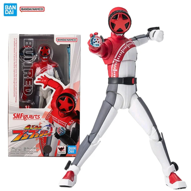 Bandai Original Genuine Figure Bakuage Sentai Boonboomger Model Kit SHF Bun Red Collection Model Action Figure Boys Toys Gifts
