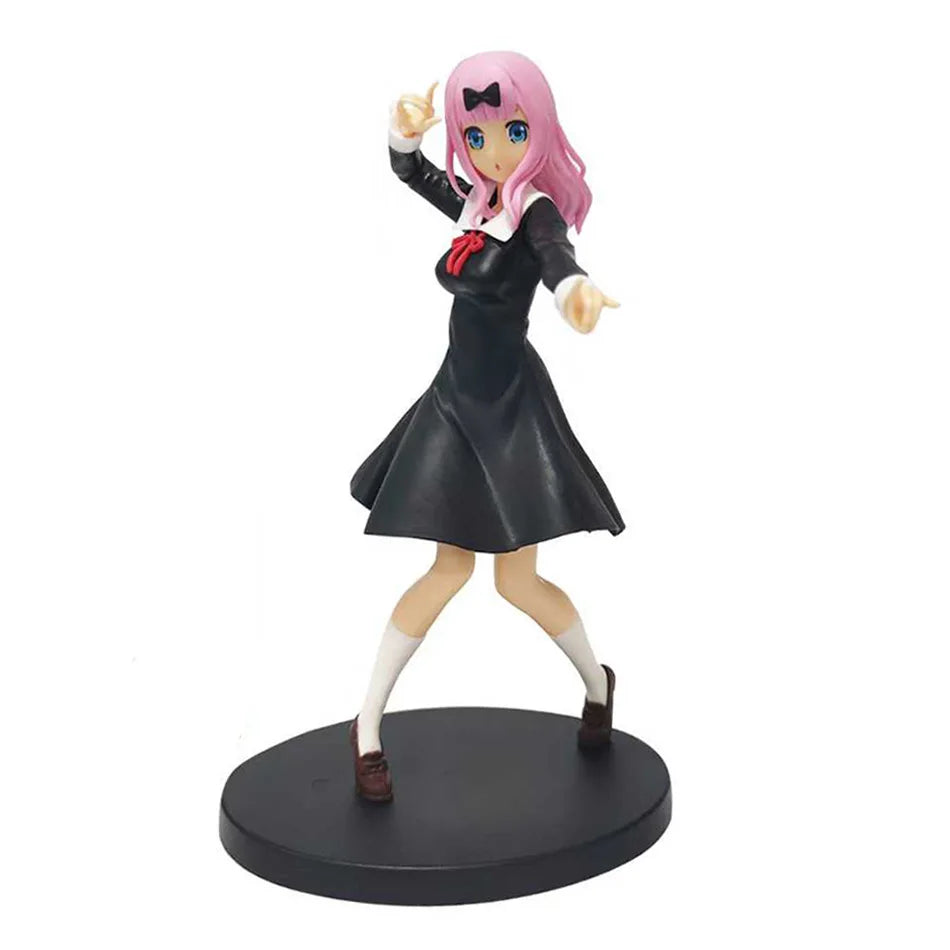 18cm Anime Figure Love is War Fujiwara Chika Shinomiya Kaguya Kawaii Girl  Action Figure Collectible Model Doll Toy Gift