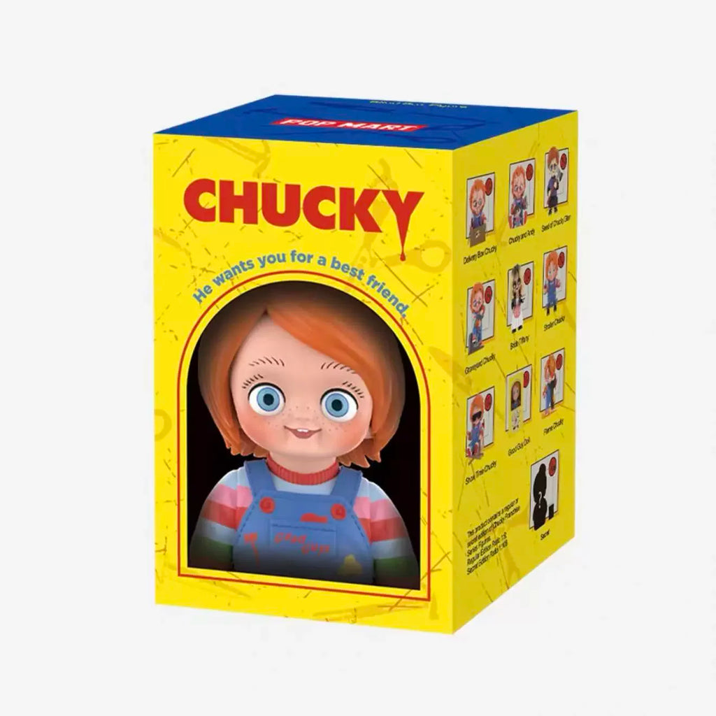 POPMART Halloween Chucky Ghost Kid Reincarnation Series Blind Box Trendy Toy Anime Actionfigur Überraschungsgeschenk zum Geburtstag