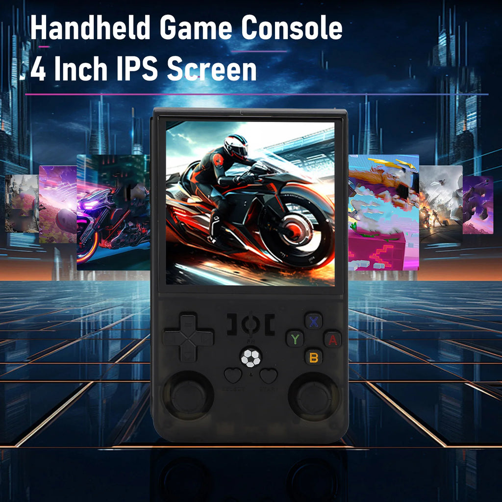 Portable Retro Gaming Console 4000mAh RK3326 720x720 4000MAH 4 Inch  Screen Handheld Game Console Rechargeable for Travel
