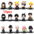 Anime  Demon Slayer Sitting Ghost Doll Anjiro Nidouzi Inosuke Zenizu 10pcs Set Q Version Figure Action Figure Movie Model Toy