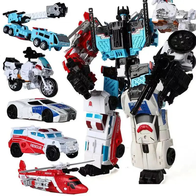 HZX Defensor H901 Transformation Toys Robot 5IN1 Combiner Superion Bruticus Devastator Deformation Action Figure