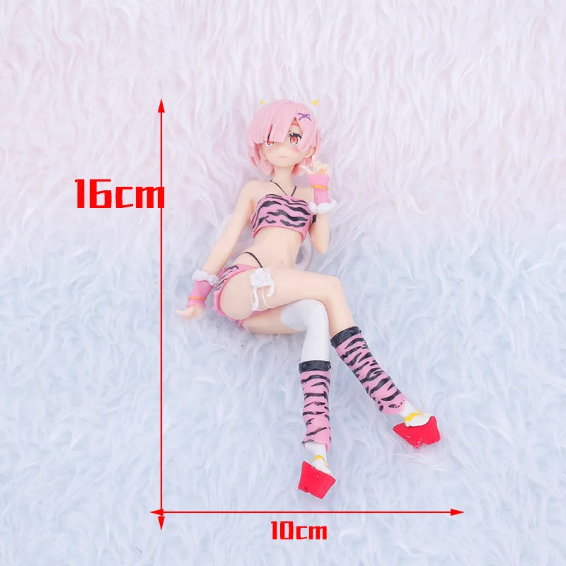 New15cm Anime beautiful girl Figure Pajamas Sitting cross legged on a chair PVC Collection Model