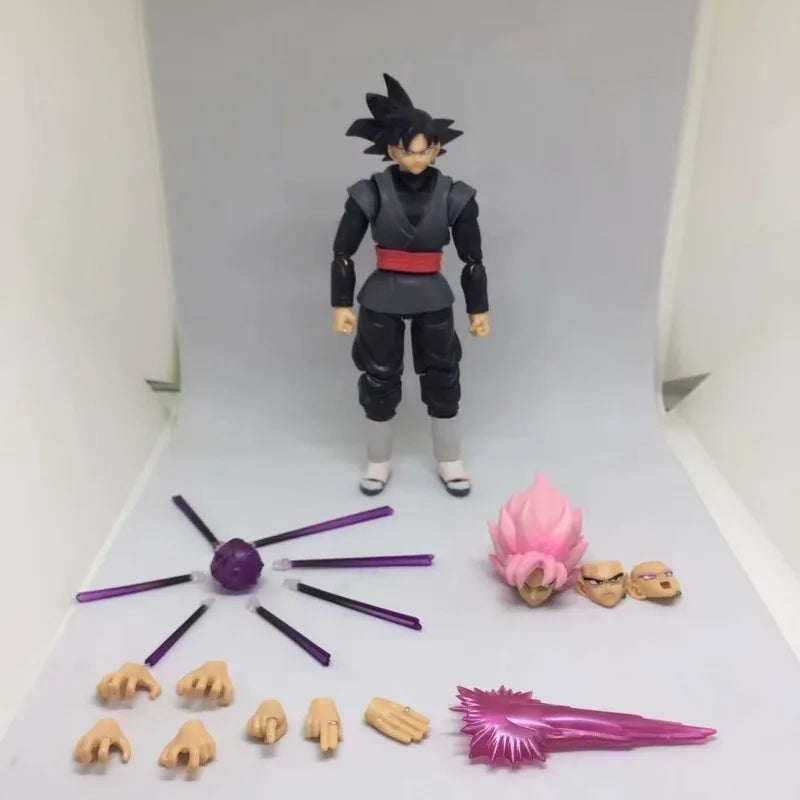Neue 14 cm Anime Dragon Ball Black Goku Zamasu Actionfigur Super Saiyajin Filmversion Dbz Modell mit mehreren Zubehörspielzeugen