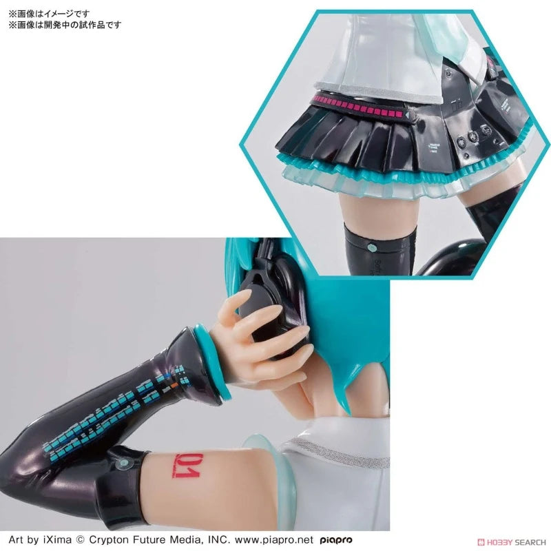 Bandai Original Genuine Vocaloid Hatsune Miku Figure-rise LABO V4X Collections Assembly Model Toys Mecha Girl Action Figures