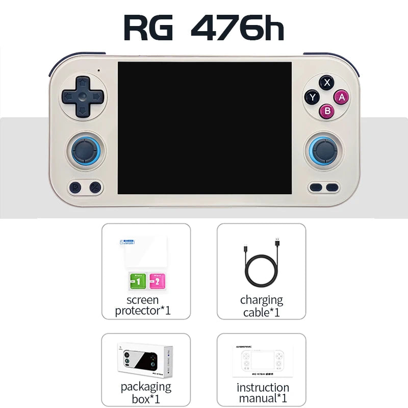 2 Stuks Gehard Glazen Screenprotector Voor RG476H Retro Handheld Gameconsole – Met Aluminium Rand, Krasbestendig En Eenvoudig Te Installeren