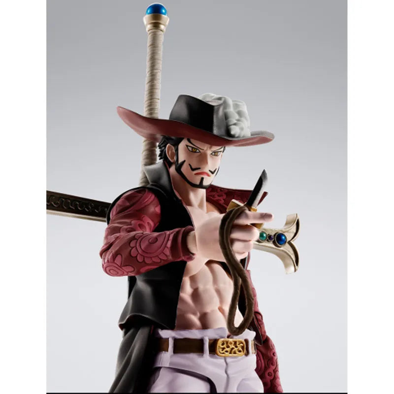 In Stock Genuine Bandai One Piece Model Kit SHF Dracule Mihawk Hawkeye Anime Action Figure Collection Finished Model Toys Gifts