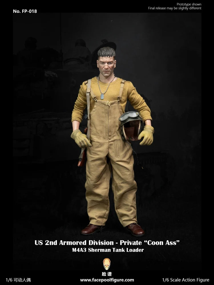 In Stock Facepoolfigure FP018 1/6 Scale Male Soldier Second Armored Division Sherman Tank Loader Full Set 12in Action Figure Toy