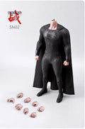 New Combat Suit Sn02 1/6 Scale Soldier Black Battle Suit With Cape Superhero Tight Body Fit Jumpsuit For 12inch
