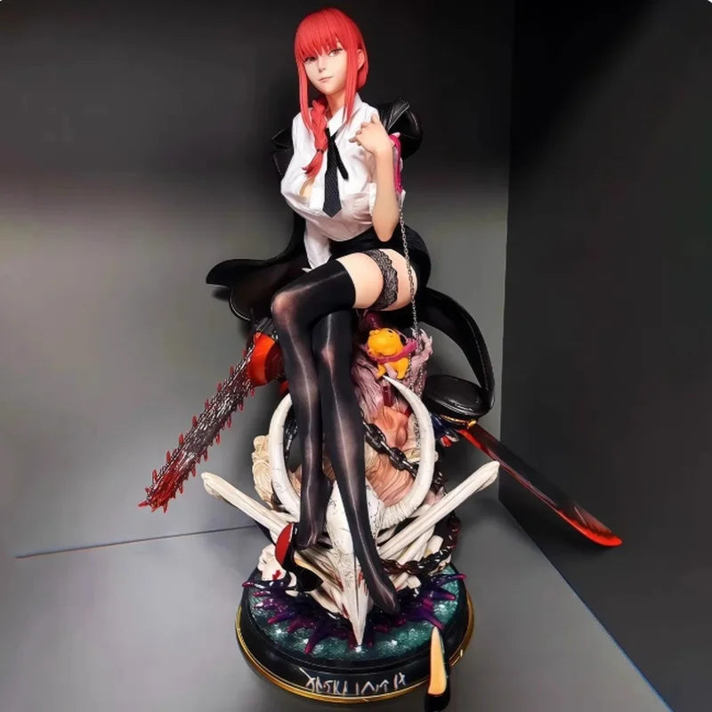Anime Chainsaw Man Figure - 47cm Makima PVC Action Statue Collectible Model Toy for Desktop Ornaments Ideal Gift For All Ages