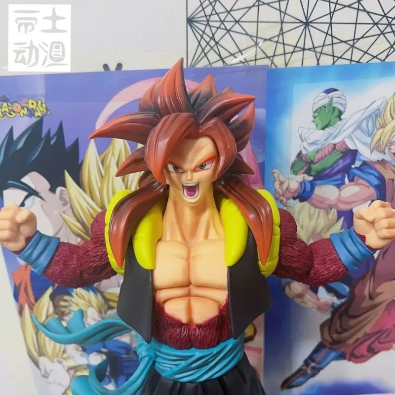 Anime 46cm Dragon Ball Gt Gogeta Figure Ssj4 2head Goku Vegeta Super Saiyan Action Figurine Pvc Statue Model Collection Toy Gift