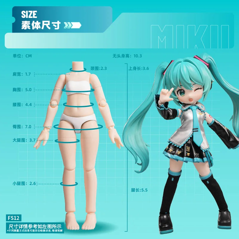 Q version Blokees Hatsune Miku Action Figure Joint Mobility Anime Assembly Figurine Toy Cartoon Cute Doll Collection Modle Gifts
