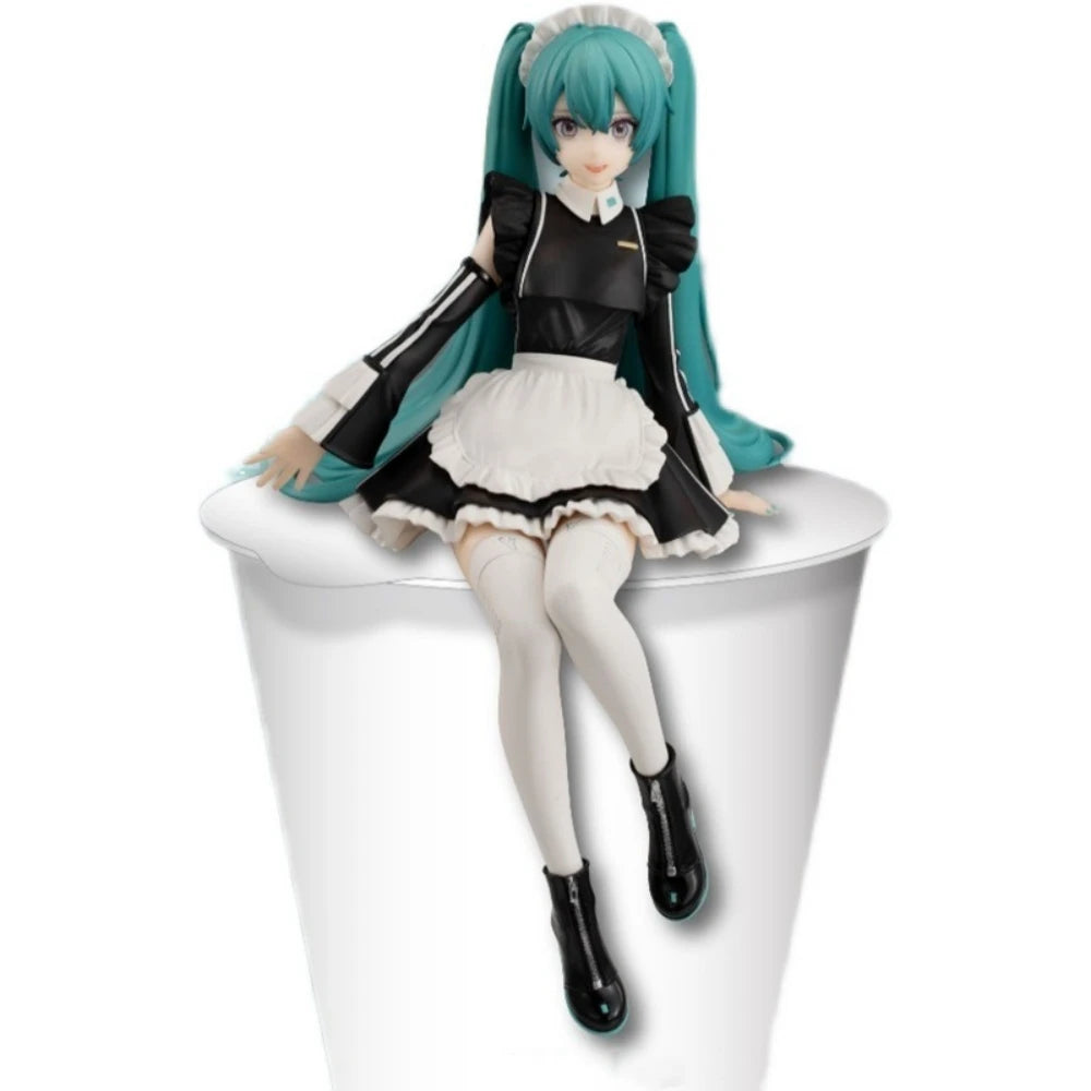 14cm New Anime Hatsune Miku  Virtual Singer Manga Sitting posture Model Toys computer desk cake  decoration cute toys free ship
