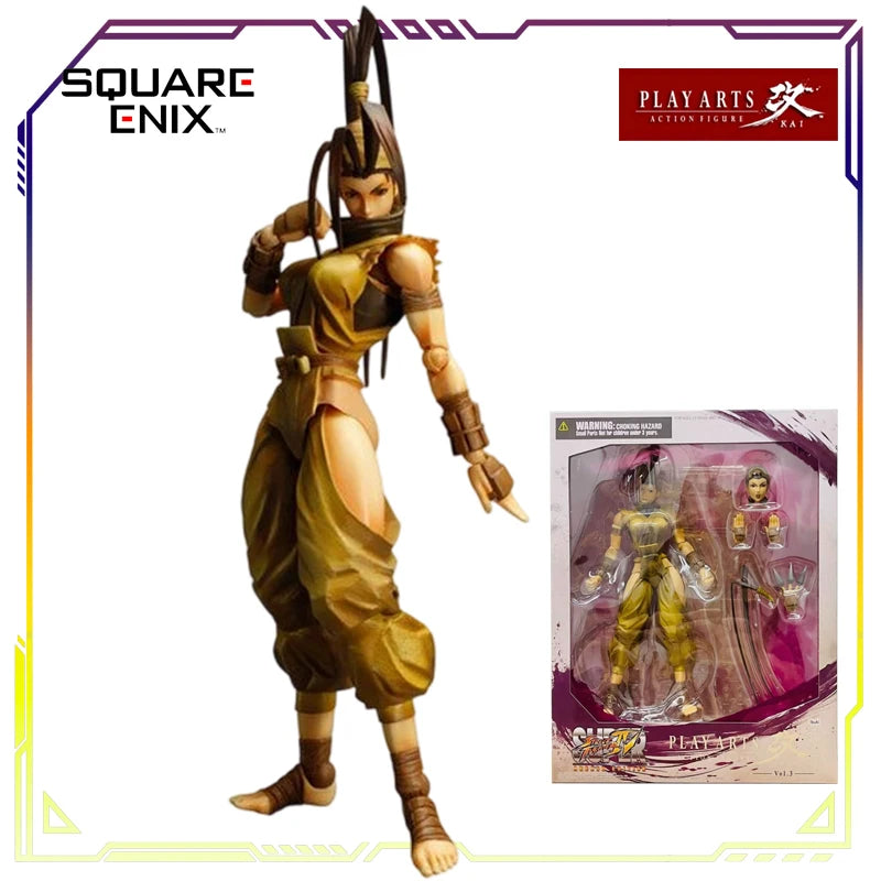 SquareEnix Play Arts Kai Street Fighter Series Action Figures - Akuma Chun-Li Cammy Ryu - Articulated Collectible Anime Figures