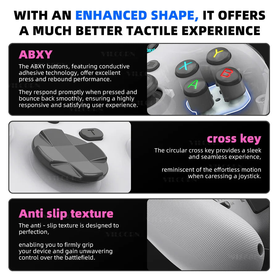 VILCORN G6 Wireless Game Controller für iOS/Android Smartphones Bluetooth-Kompatibel Gamepads für PC/SCHALTER Halle Rocker Joystick