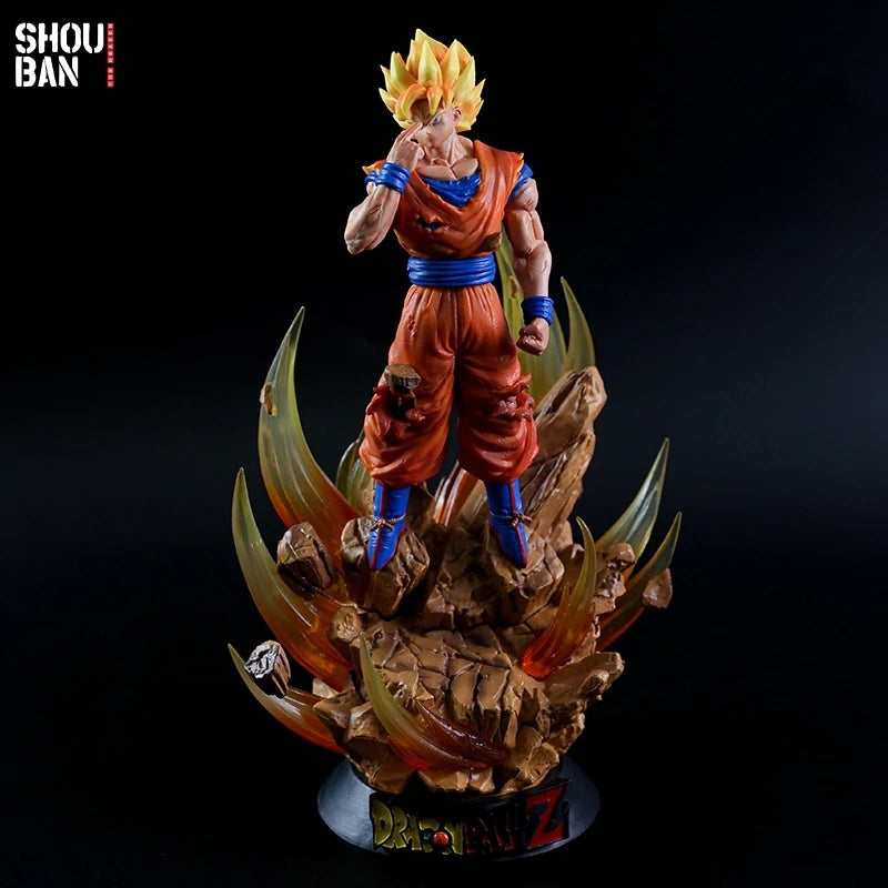 Goku Instant Transmission Super Saiyan Three Model Display Toy - Anime Figure Sculpture with Glowing Feature for Collectors