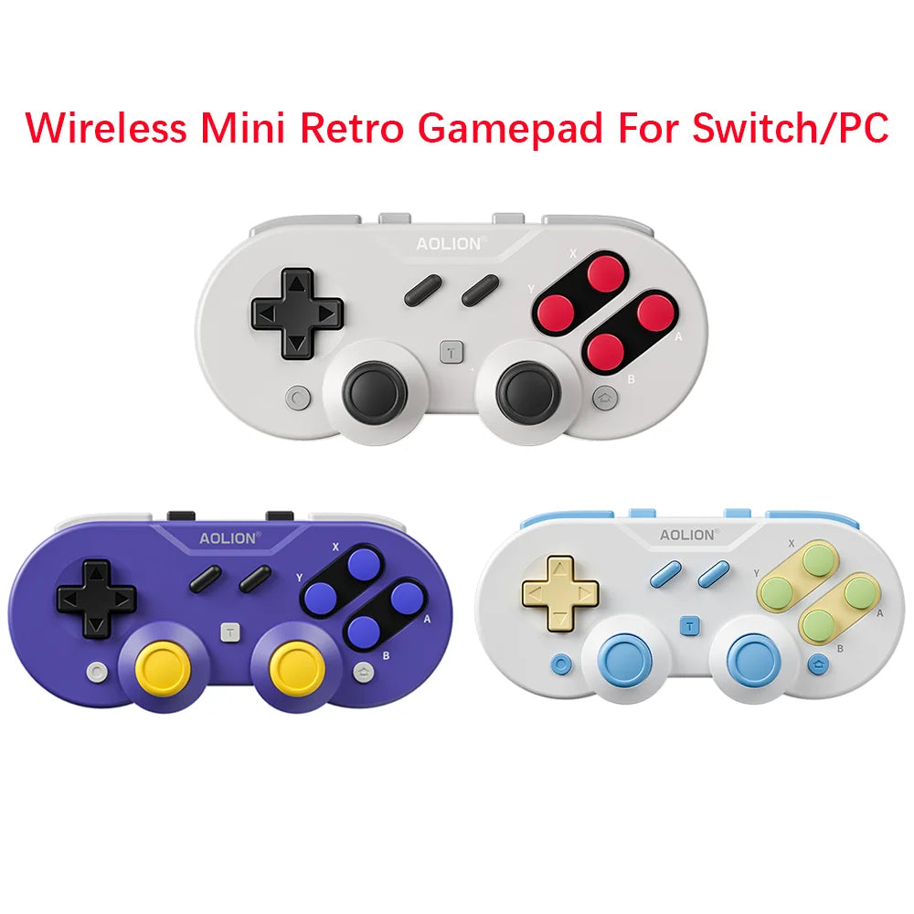 Aolion Wireless Retro Mini Game Controller Joypad Hall Effect Joystick For Switch Gamepad For PC Windows For NS Game Accessories