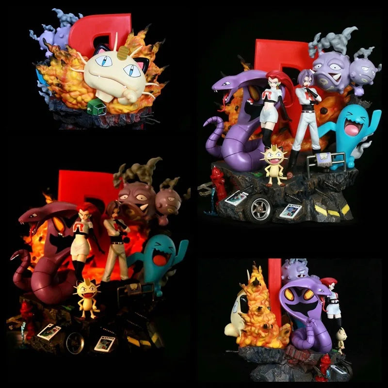38cm Cartoon Treasure Dream Rocket Family Portrait Scene Statue Doll Hand-Made Model Large Exquisite Ornaments Toy Birthday Gift