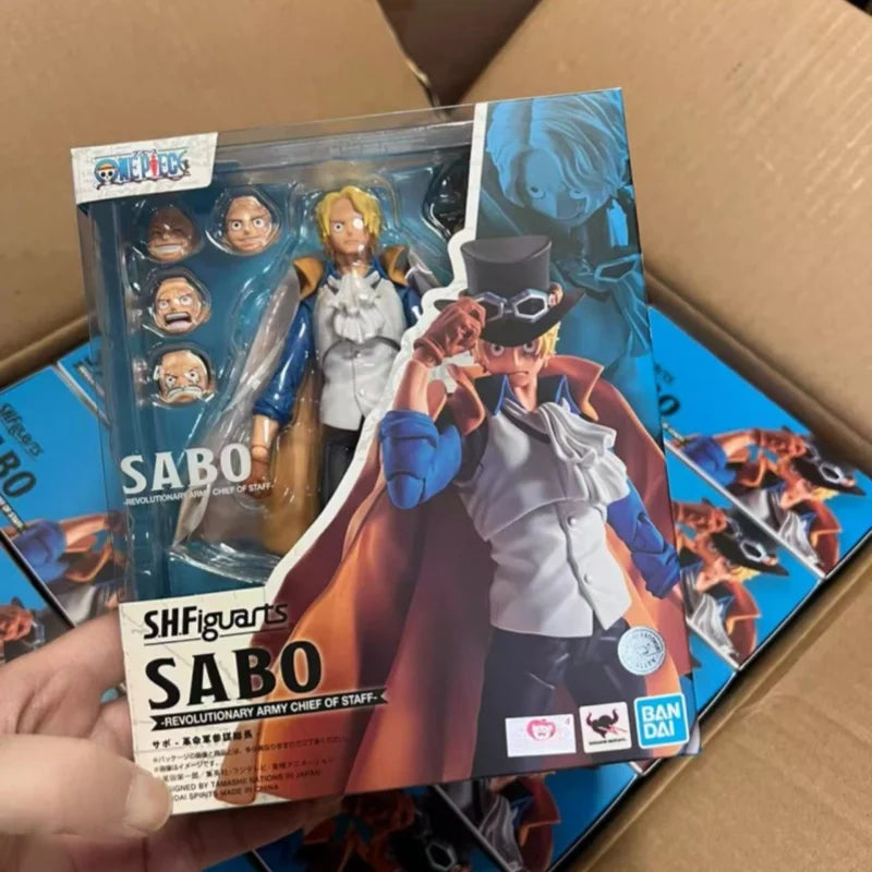 In Stock Original Bandai S.H.Figuarts ONE PIECE SABO REVOLUTIONARY ARMY CHIEF OF STAFF AnimeAction Figure Model Toy Gift