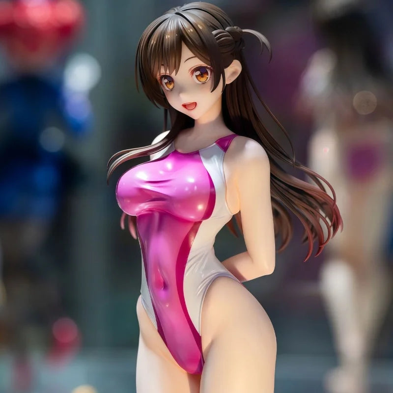 Anime Model Gift - Rented Girlfriend Shuiyuan Qianhe Competitive Swimsuit Action Figure Beautiful Girl Collectible Handmade Toy