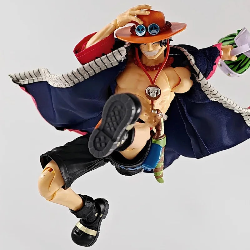 18CM Portgas D Ace Аниме One Piece PVC KO Съчленена екшън фигурка Декорация за настолни компютри Модел Комплект Момче Модерни играчки Подаръци