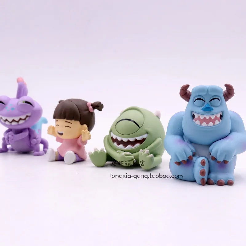 Genuine Q-style Monsters Inc Cake Topper Figurines Sulley Mike Wazowski Boo Mini Action Figures Desktop Ornaments Kid Gifts Toy