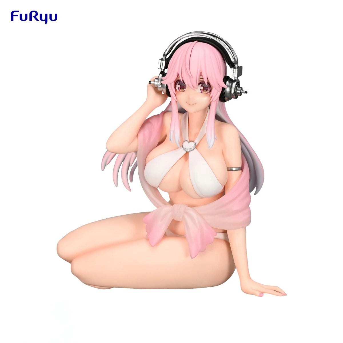 In Stock Original FuRyu Prepainted Noodle Stopper Figure SoniComi (Super Sonico) Sonico White Bikini Ver. Model Decoration