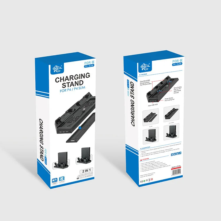 All-In-One-Kühlstation mit zwei Kühlerlüftern, vertikaler Ständer mit 2 Controller-Ladedocks für PlayStation4 für PS4/SLIM