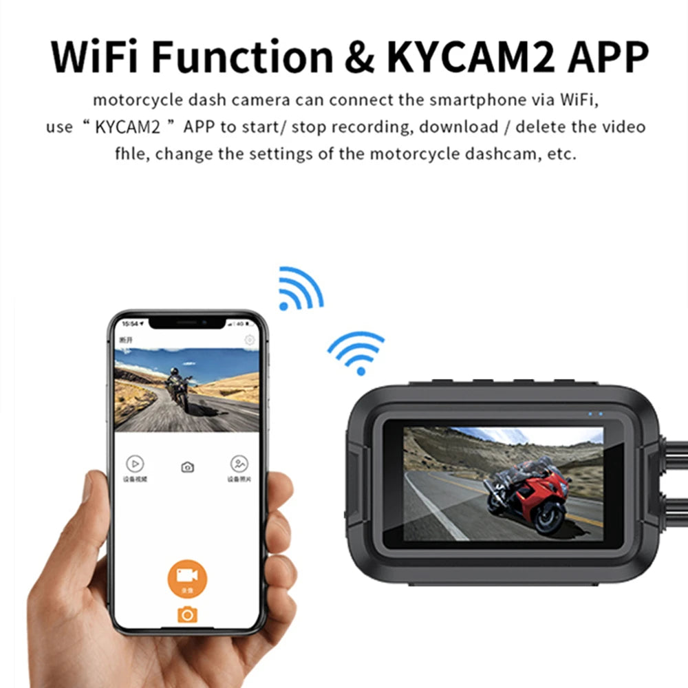 Dual 1080P Motorrad DVR Ganzkörper wasserdichte Moto Kamera WiFi GPS Dash Cam Vorne Hinten Fahren Video Recorder Black Box