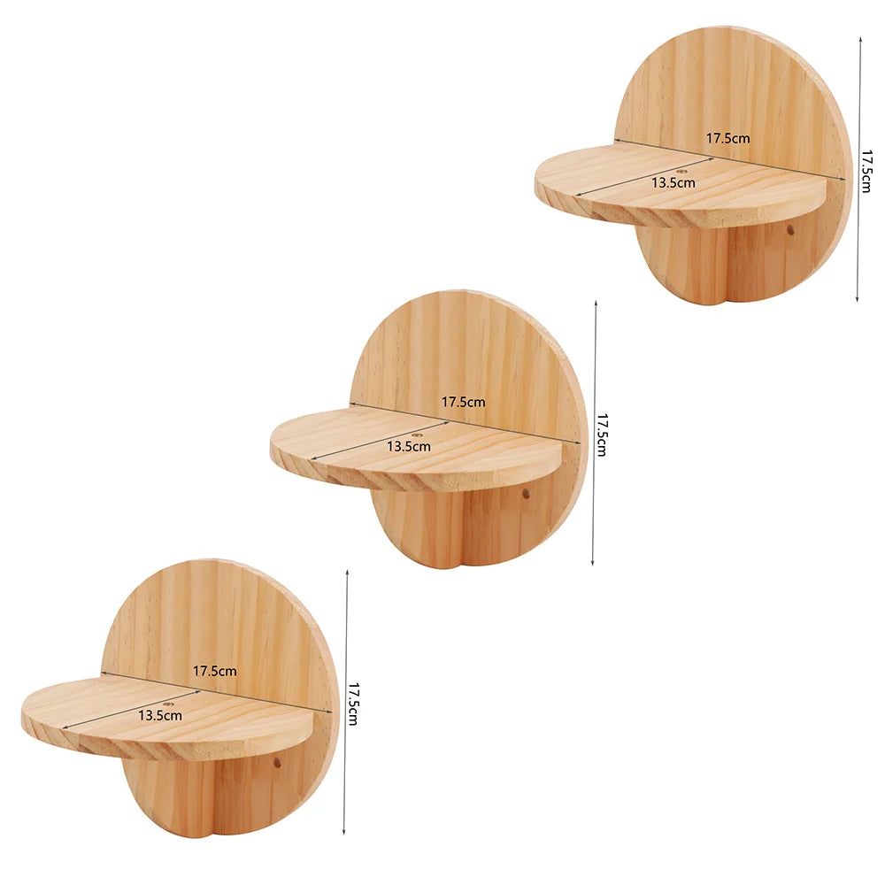 Cat Wall Wooden Climbing Bridge or Cat Hammock and Jumping Platform with Scratching Post Stairway Ladder for Cats Play