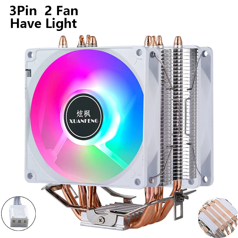 XUANFENG CPU Cooler Fan Computer x79 x99 Processor 2/4/6 Heat pipe 4pin/PWM Compatible LGA2011-3 2066 115x 1200 1700 AMD AM4 AM5