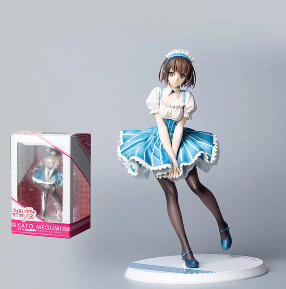 24cm Saekano: How to Raise a Boring Girlfriend Anime Figure Maid Megumi Kato Action Figure Kato Megumi Figurine Adult Doll Toys