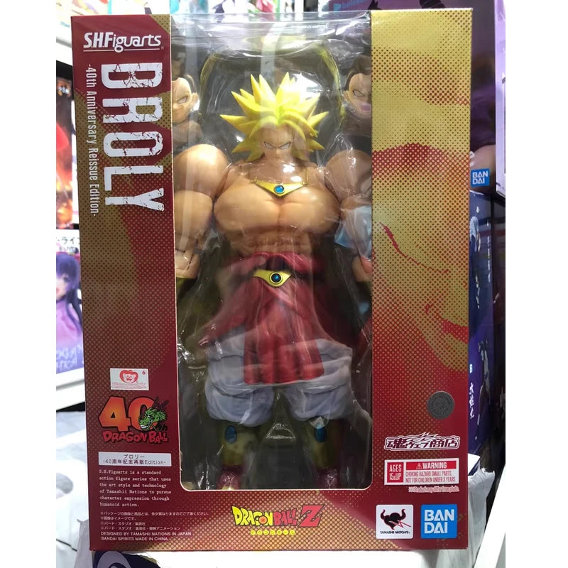 Fast Shipping Bandai Anime Dragon Ball SHF BROLY -40th Anniversary Reissue Edition- Original Model Toys Action Figure Children
