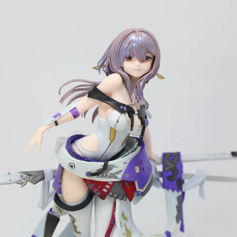 New Anime Samurai Girl Action Figure Collectible Model With Horned Hat Sword Desktop Ornament Gift For Anime Fans Otaku Toy