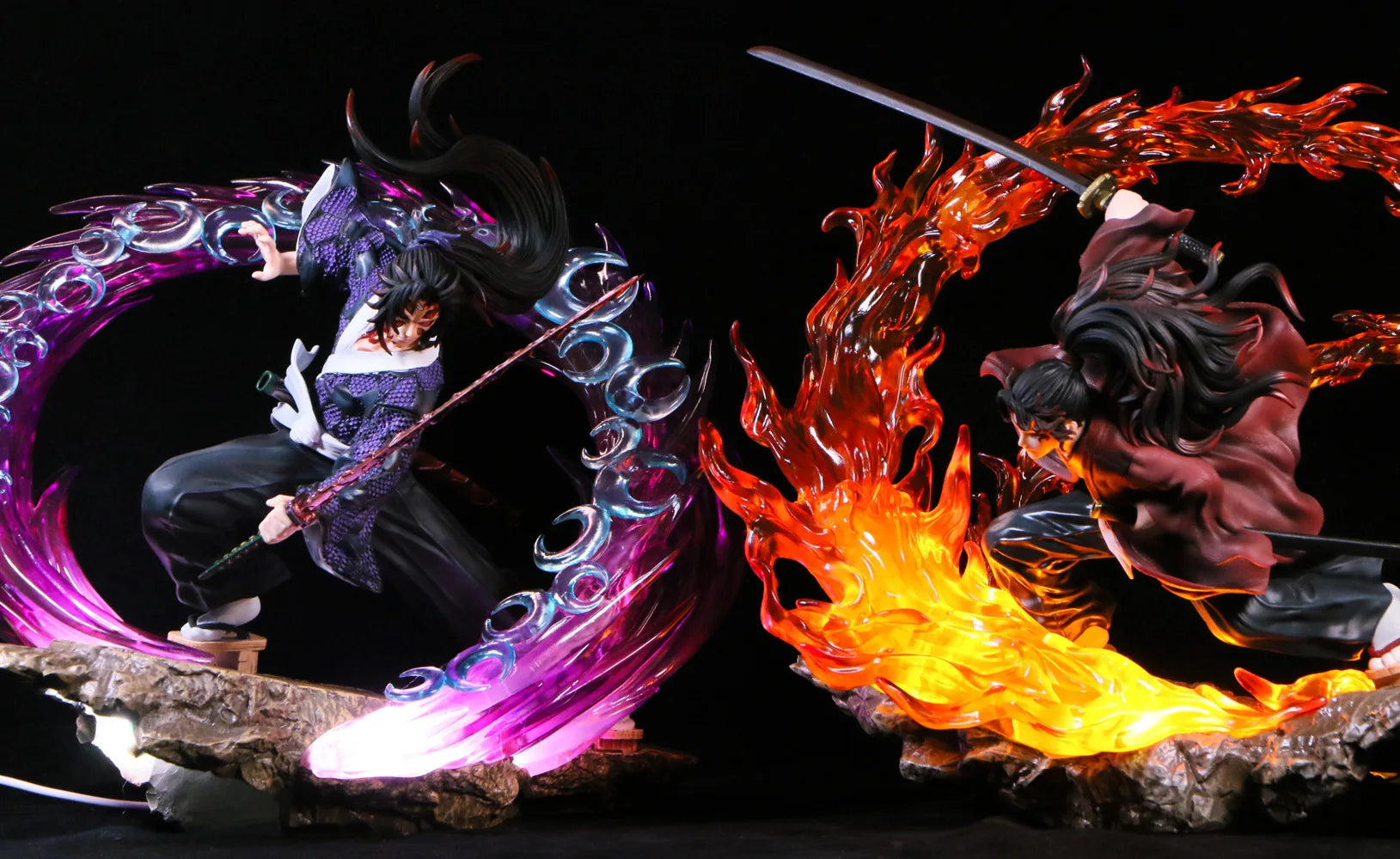 Demon Slayer Figurine 21CM Anime Figures Battle Form Kokushibou And Tsugikuni Yoriichi PVC Material